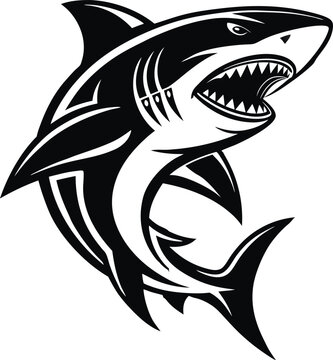 Shark silhouette vector illustration, Shark silhouette vector, shark silhouette printable