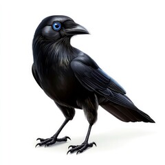 Obraz premium Black crow isolated on white background