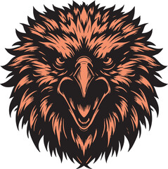 Wild Eagle Head with Dark Expression and Aggressive Look
