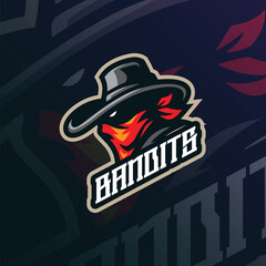 Bandits mascot logo design vector with modern illustration concept style for badge, emblem and t shirt printing. Bandits head illustration.