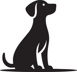 Dog silhouette isolated on white background
