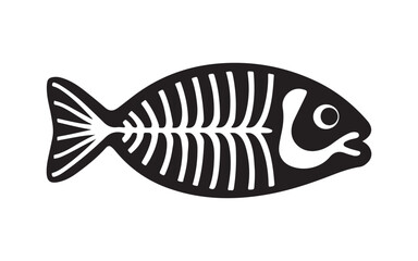 A fish skeleton bone icon vector on white background