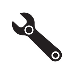 Wrench silhouette icon vector on white background