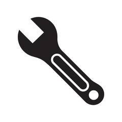 Wrench silhouette icon vector on white background