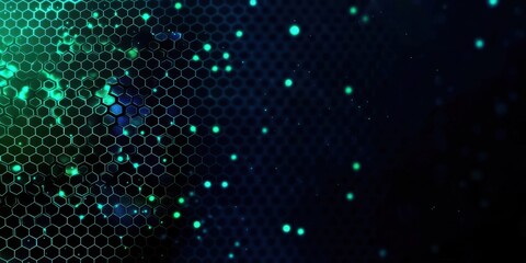 Green and blue background with a lot of dots