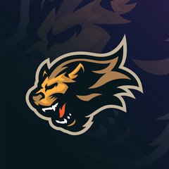Lion mascot logo design vector with modern illustration concept style for badge, emblem and t shirt printing. Angry head lion illustration for sport team.