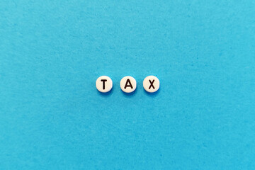 Tax reminder message on blue background