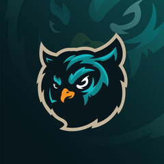 Owl mascot logo design vector with modern illustration concept style for badge, emblem and t shirt printing. Owl head illustration.
