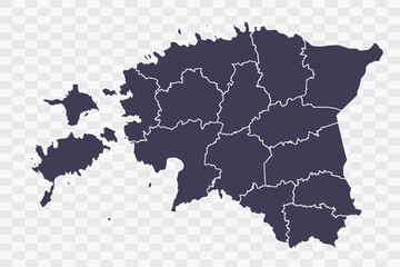 Estonia Map Slate Color on White Background quality files Png