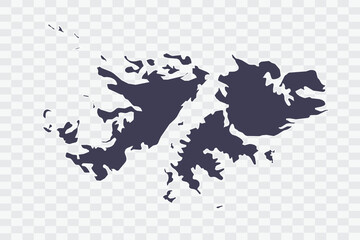 Falkland Islands Map Slate Color on White Background quality files Png