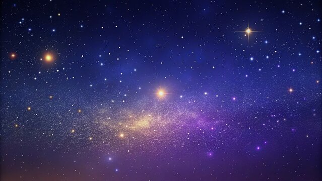 Create a minimalist background with a subtle noise effect resembling a starry sky. Use a dark gradient from deep purple to midnight blue, with tiny specks of white and faint accents of shimmering gold