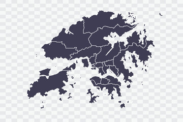 Obraz premium Hong Kong Map Slate Color on White Background quality files Png