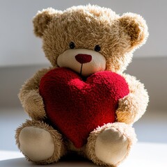 Celebrating love with a plush bear home photography cozy atmosphere close-up heartfelt emotions