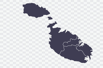 Obraz premium Malta Map Slate Color on White Background quality files Png