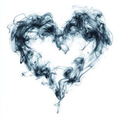 Captivating heart-shaped smoke formation studio setting abstract art close-up emotion