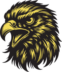 Aggressive Falcon Design with Powerful Features and Intense Gaze
