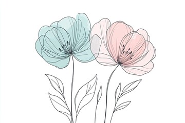 Logo Hand Drawn Outline Squiggle Design Of a Wildflower Flower Icon