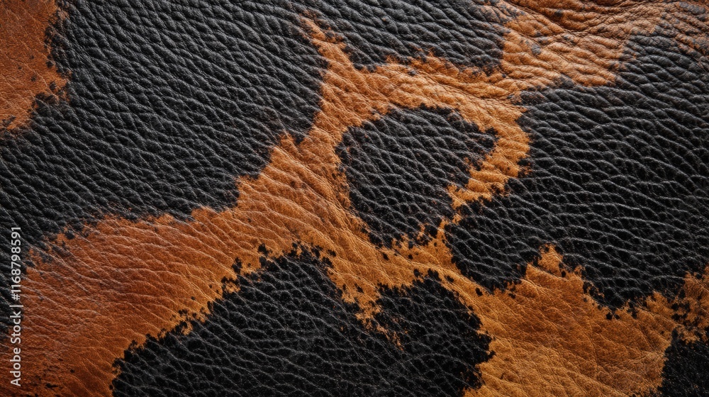 Poster high-resolution cowhide texture with unique patterns ideal for backgrounds and textiles in modern de