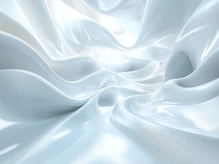 Obraz premium Abstract white flowing fabric texture background.