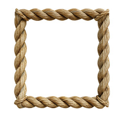 square rope frame on isolated white background 