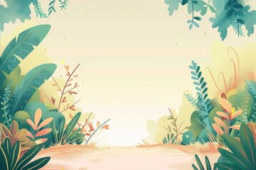 Obraz premium Lush Green Foliage Bordering a Sandy Pathway