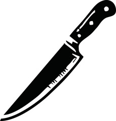 Kitchen knife silhouette vector icon illustration