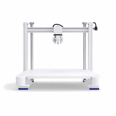 3D Printer Industrial White Design on Immaculate White Background