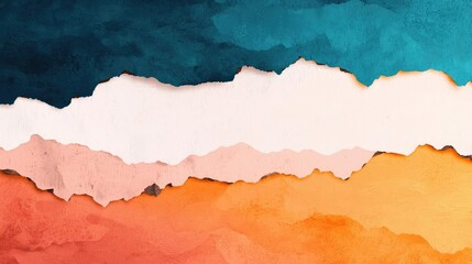 Obraz premium Grungy abstract background idea. Colorful abstract layers of torn paper creating a modern artistic background.