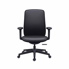 Ergonomic Black Office Chair on a Clear White Background