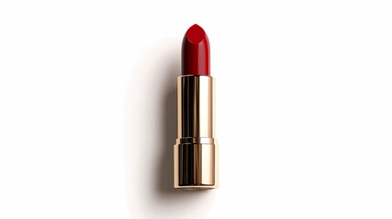 Fototapeta premium Ruby Red Lipstick Against a Pure White Background