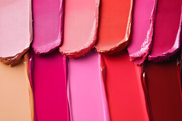 Spectrum of lipstick shades with swatches. Perfect for beauty and fashion enthusiasts.