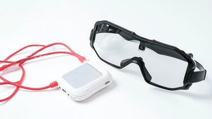 Fototapeta premium Smart Glasses and Wireless Device Modern Technology for Active Lifestyle