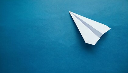 A paper plane flying powerfully from the starting point, symbolizing a new start and achieving goals
