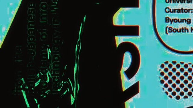 Fast motion background animation with retro colored random text. 4K quality footage