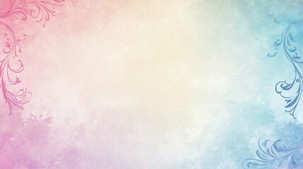 Pastel Watercolor Background with Floral Designs