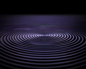 Abstract concentric circles ripple effect, dark purple, serene, calming, minimalist background texture. Ideal for websites, design projects, and presentations.