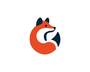 Colorful fox logo design icon vector illustration