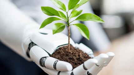 Innovative robotics in nature a future of sustainable growth indoor setting technology concept