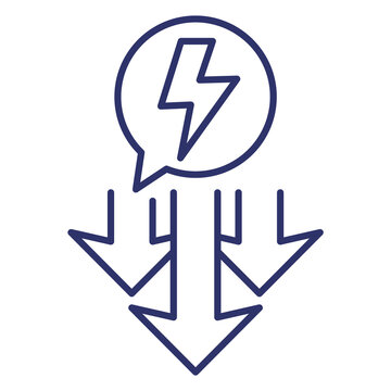 power consumption decrease line icon