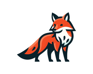 Colorful fox logo design icon vector illustration