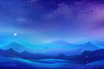 Night Sky with Distant Mountains and Starry Landscape