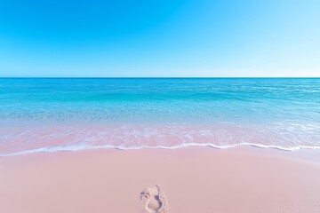 Obraz premium A serene beach at sunrise. Generative AI