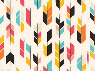 Obraz premium Repeating Arrows in Bold, Sharp Lines with Contrasting Colors on Light Gray Background for Bold, Creative Design, best image for graphic design background, unique arrow pattern image for background