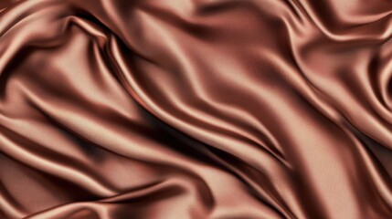 Obraz premium Smooth, flowing copper-colored satin fabric with soft folds and texture, creating a luxurious and elegant visual composition. Concept: luxury, elegance, softness.