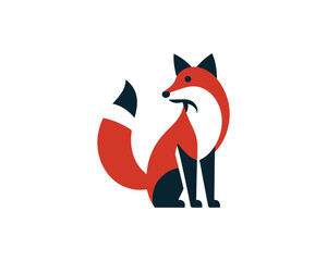 Colorful fox logo design icon vector illustration