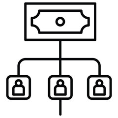 An icon related to Capital structure. Capital and budgeting structure in business. Vector editable stroke. Pixel perfect. 64 x 64