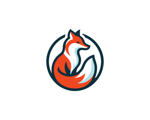 Colorful fox logo design icon vector illustration