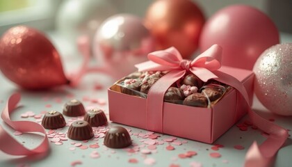 Gifts box chocolate. Chocolate day