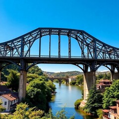 Fototapeta premium railway bridge over the river