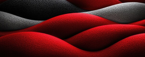 Velvet abstract background concept. Abstract waves of red, black, and gray create a textured and dynamic visual effect.